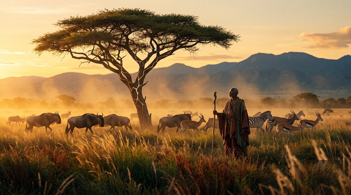 The savanna at dusk