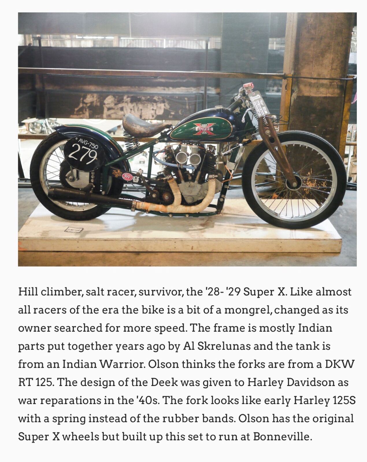 A hand-built vintage hill-climb motorcycle